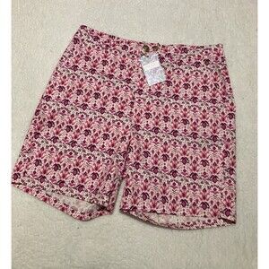 Stella Parker Bermuda Shorts Stretch High-Rise Pockets Color Pink Size 8 NWT